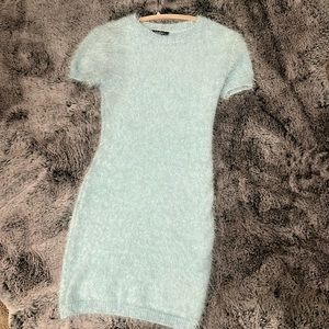 Light Blue faux fur dress, Small, FOREVER XX1.
